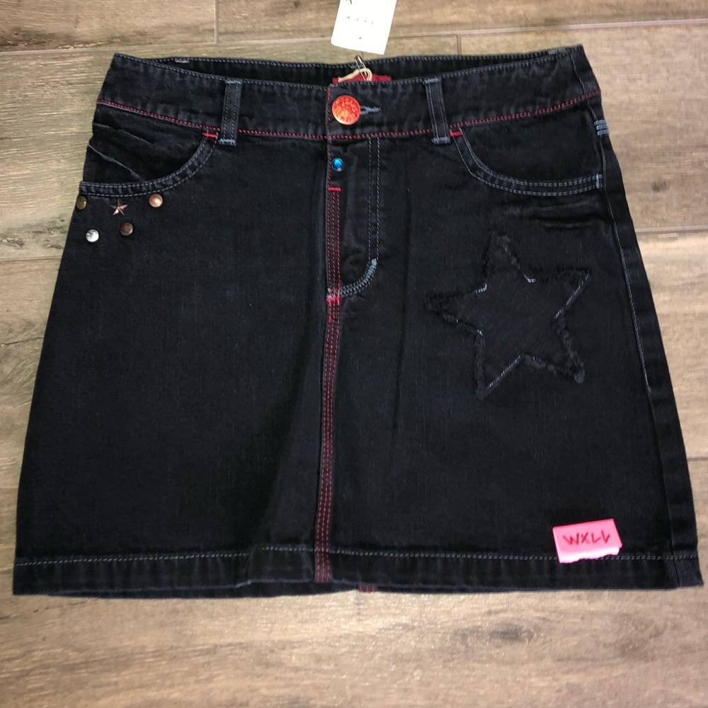 Chipie Black Denim Skirt Girls New
